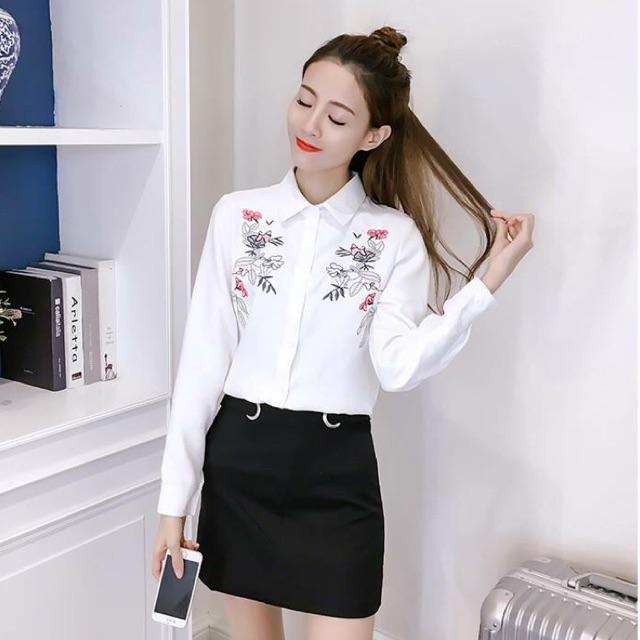 ÁO SƠ MI THÊU HOA