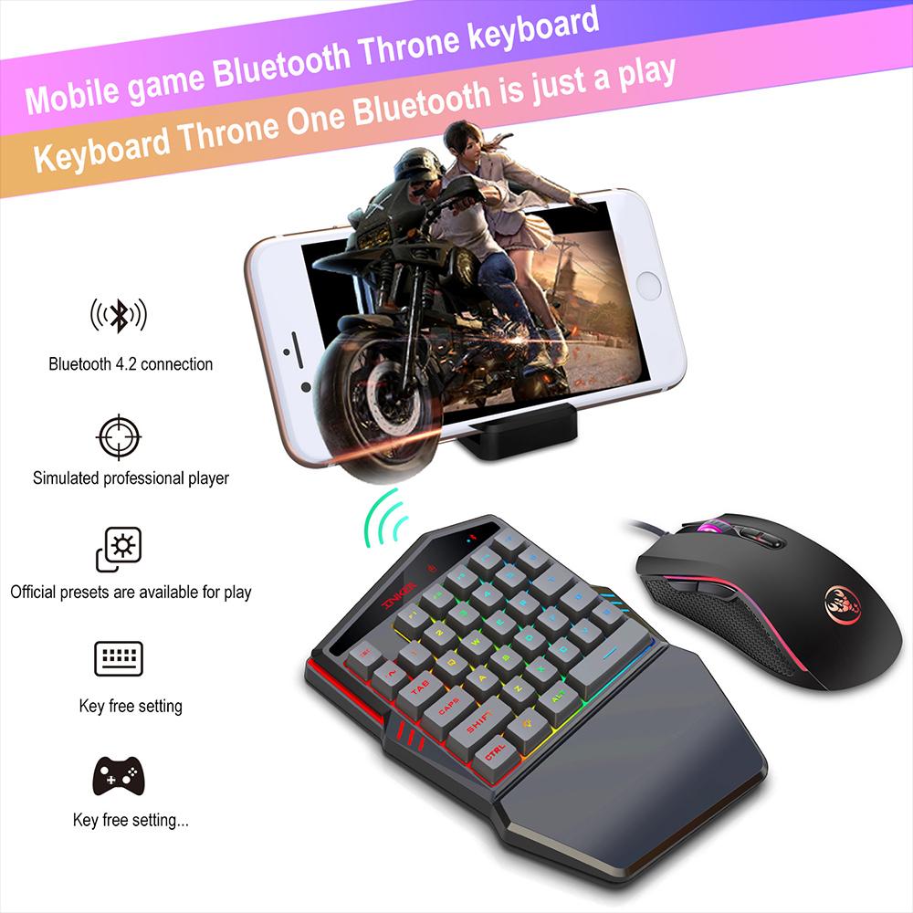 HXSJ K88 BT 4.2 Keyboard Mouse Combo Wireless 35-Key Keyboard Wired Gaming Mouse 3200DPI 7 Buttons LED Optical Computer