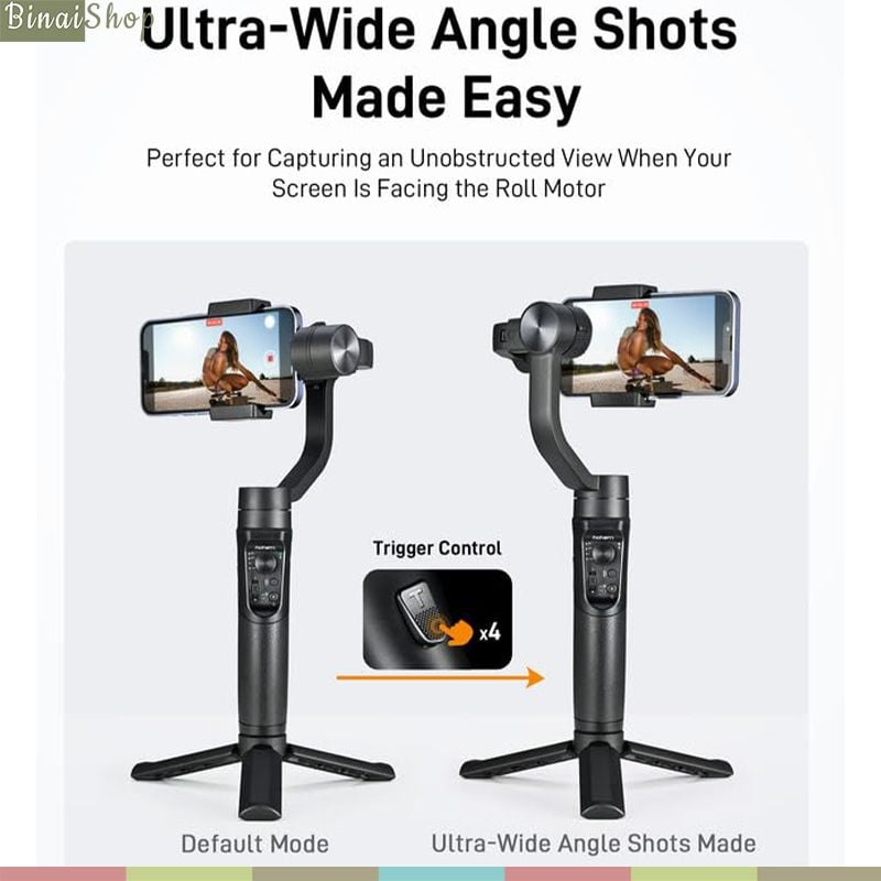 Hohem ISteady Mobile + (New Version) - Gimbal Chống Rung Dành Cho Điện Thoại, Nhận Diện Khuôn Mặt, Theo Dõi Chuyển Động, Hoạt Động 13 Giờ