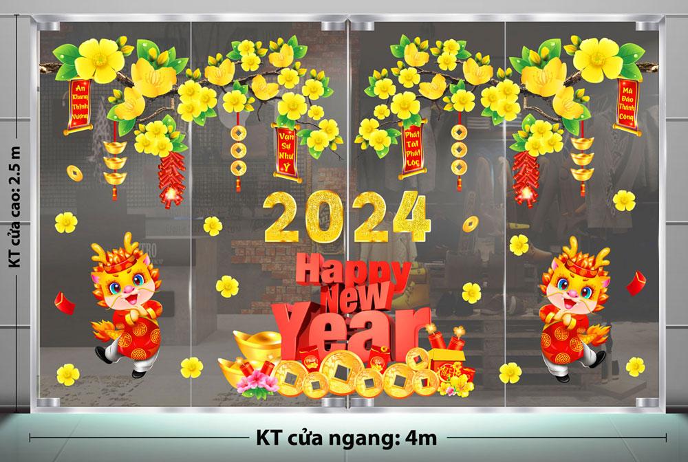 DECAL TRANG TRÍ TẾT 2024 CHO QUÁN BIDA