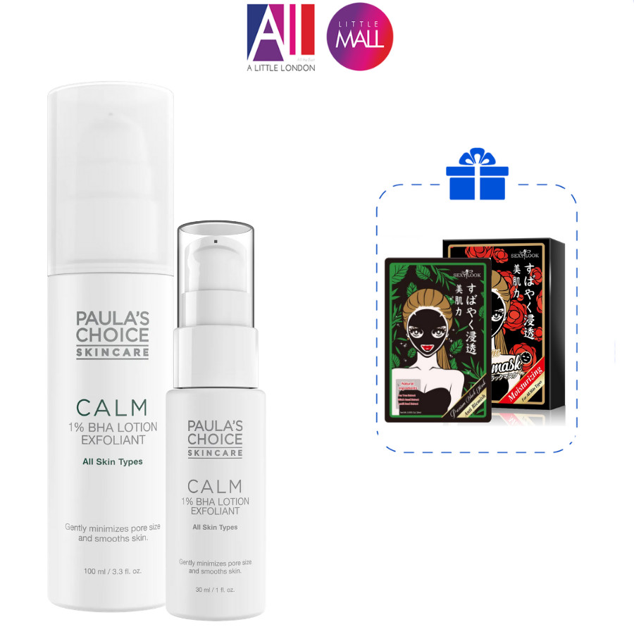 Tinh chất tẩy tế bào chết Paula's Choice calm 1% BHA lotion exfoliant TẶNG mặt nạ Sexylook (Nhập khẩu)