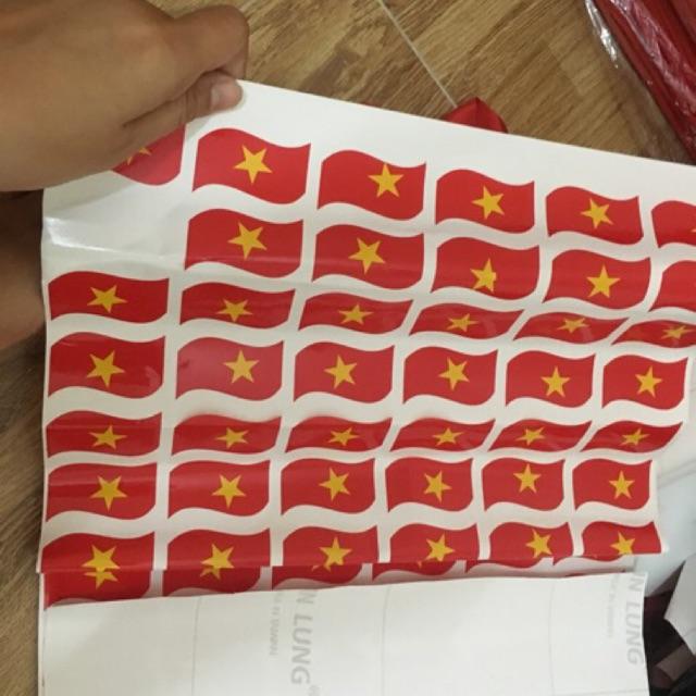 Sticker lá cờ dán má đủ hình trái tim và lá cờ