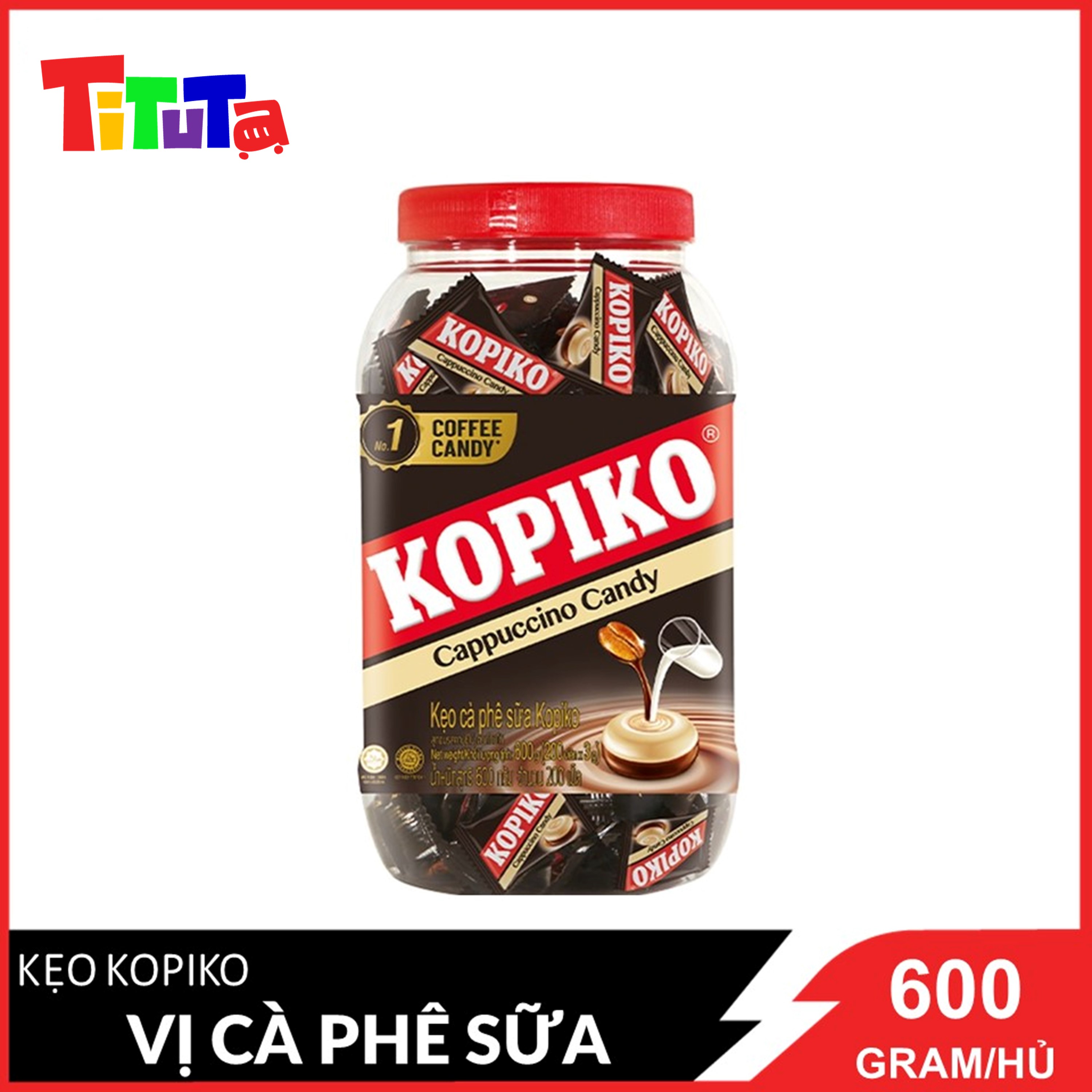 Kẹo Cà Phê Coffeeshot Cappuccino Kopiko (600g)