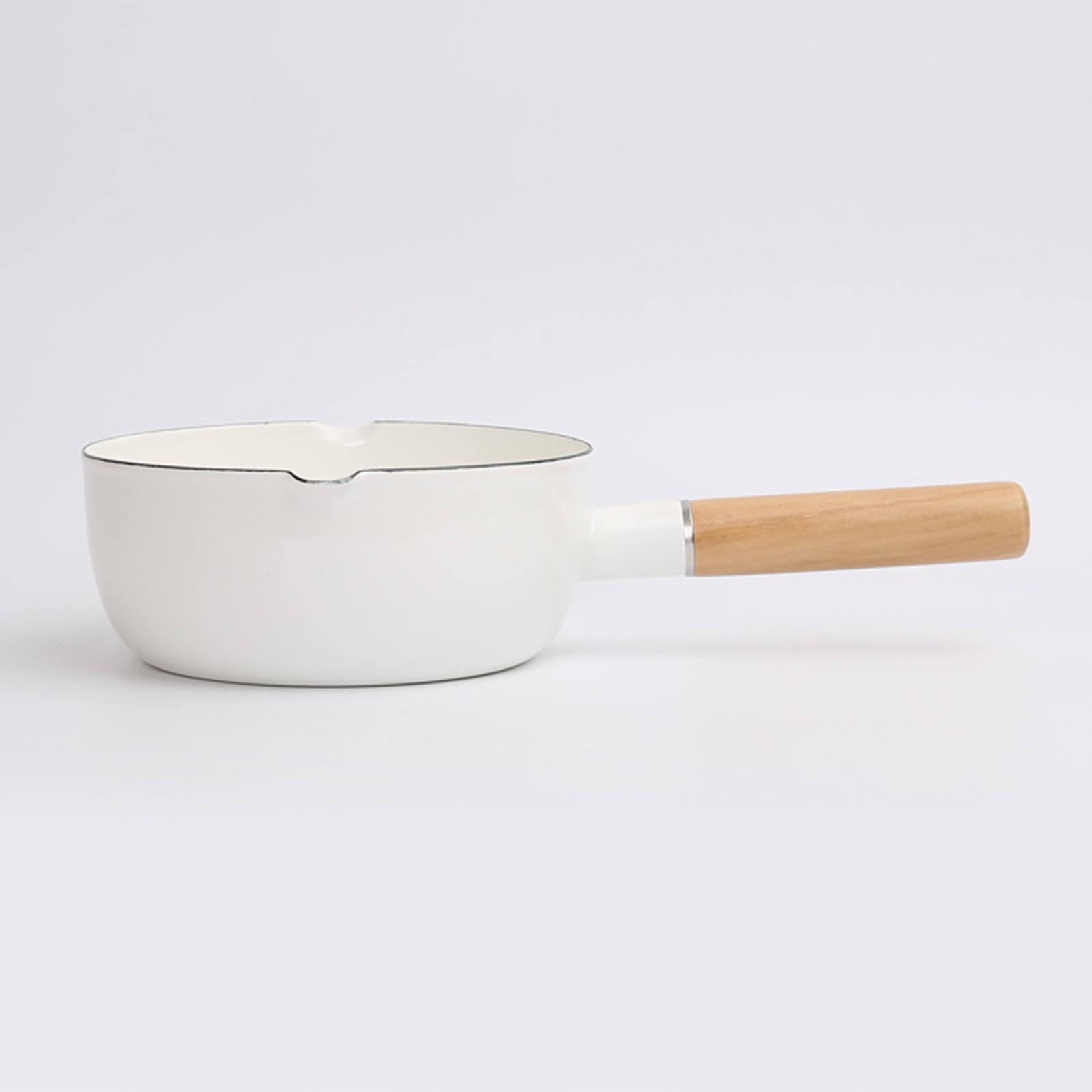 1.5L Enamel Milk Pan Milk Pot Saucer Non-Stick for Home Stoves All Hobs
