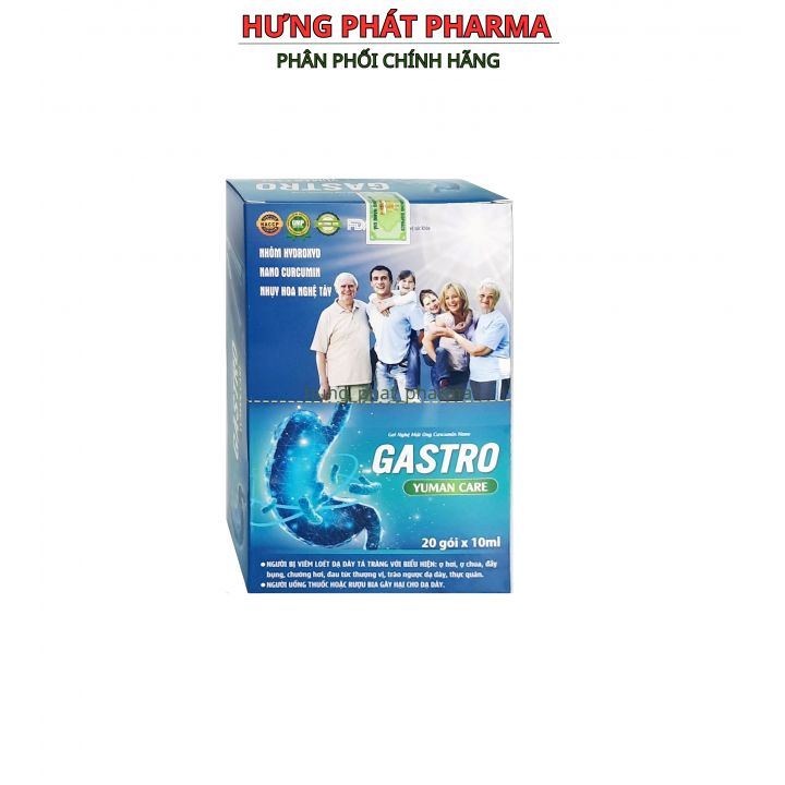 Gel nghệ mật ong curcumin nano gastro yuman care giúp giảm acid dịch vị , bảo vệ niêm mạc dạ dày – hộp 20 gói