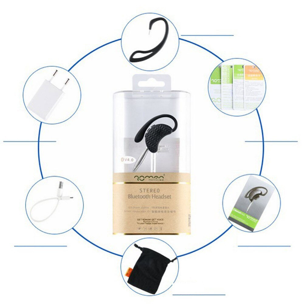 Tai Nghe Bluetooth R9020 V4.0 Công Nghệ Loại Bỏ Tiếng Ồn Hỗ Trợ Đàm Thoại Nghe Nhạc Lên Tới 5h Phạm Vi Kết Nối 10m