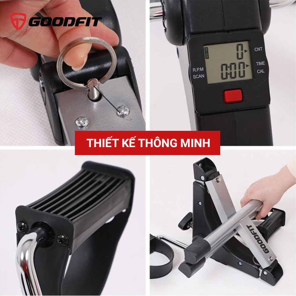 Xe đạp thể dục mini gấp gọn phục hồi chức năng tay chân tại nhà  GoodFit GF002MB cứng cáp chắc chắn