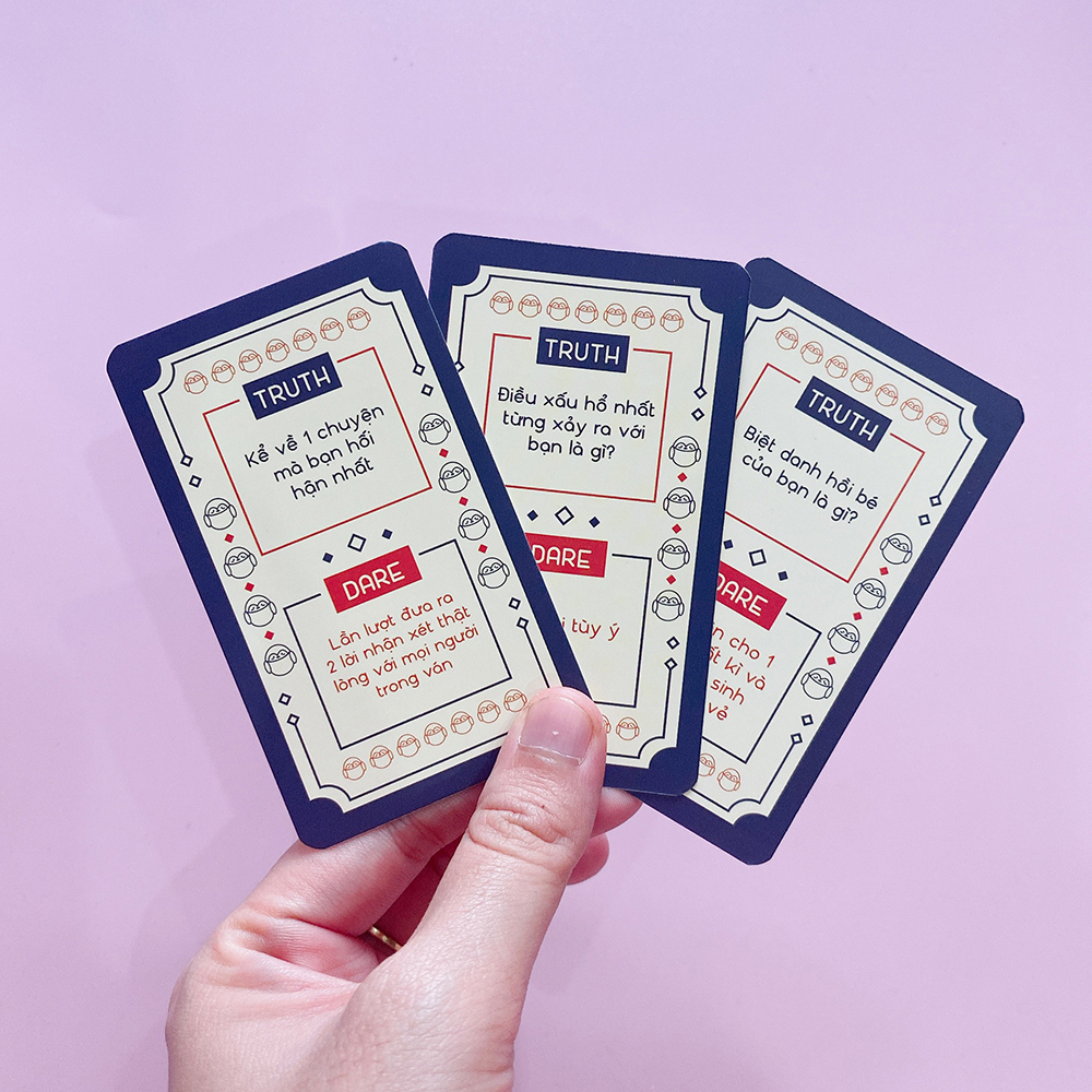 Bộ bài Truth Dare Thách Hay Thật 18- Drinking Game Học Đường Dành Cho Học Sinh 50 Lá Chơi Cực Vui Trên Lớp Học