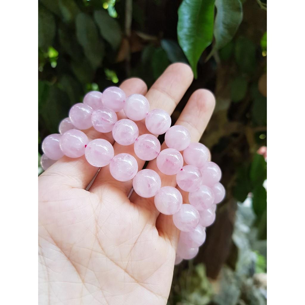 Vòng Tay Nữ Đá Màu Hồng 10 Li-Vòng phong thủy Kin