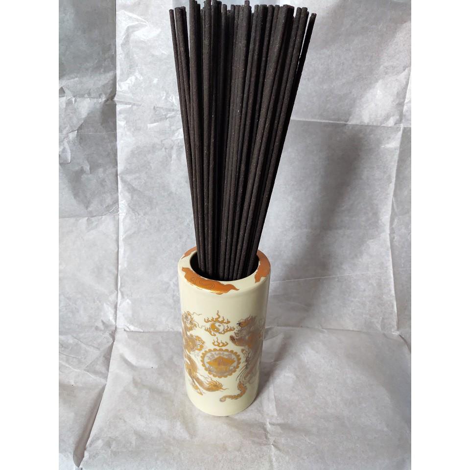 Ống đựng hương men vàng ánh kim cao 18 cm