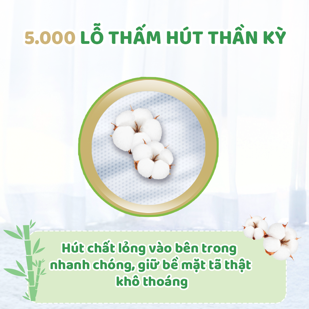 Tã/bỉm quần Molfix Thiên nhiên Jumbo S (4kg - 8kg) - Gói 44+6 miếng