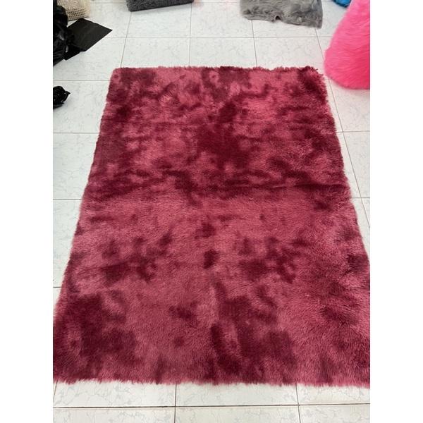 Thảm lông trải nệm ngủ - Thảm lông trải sofa màu đỏ loang