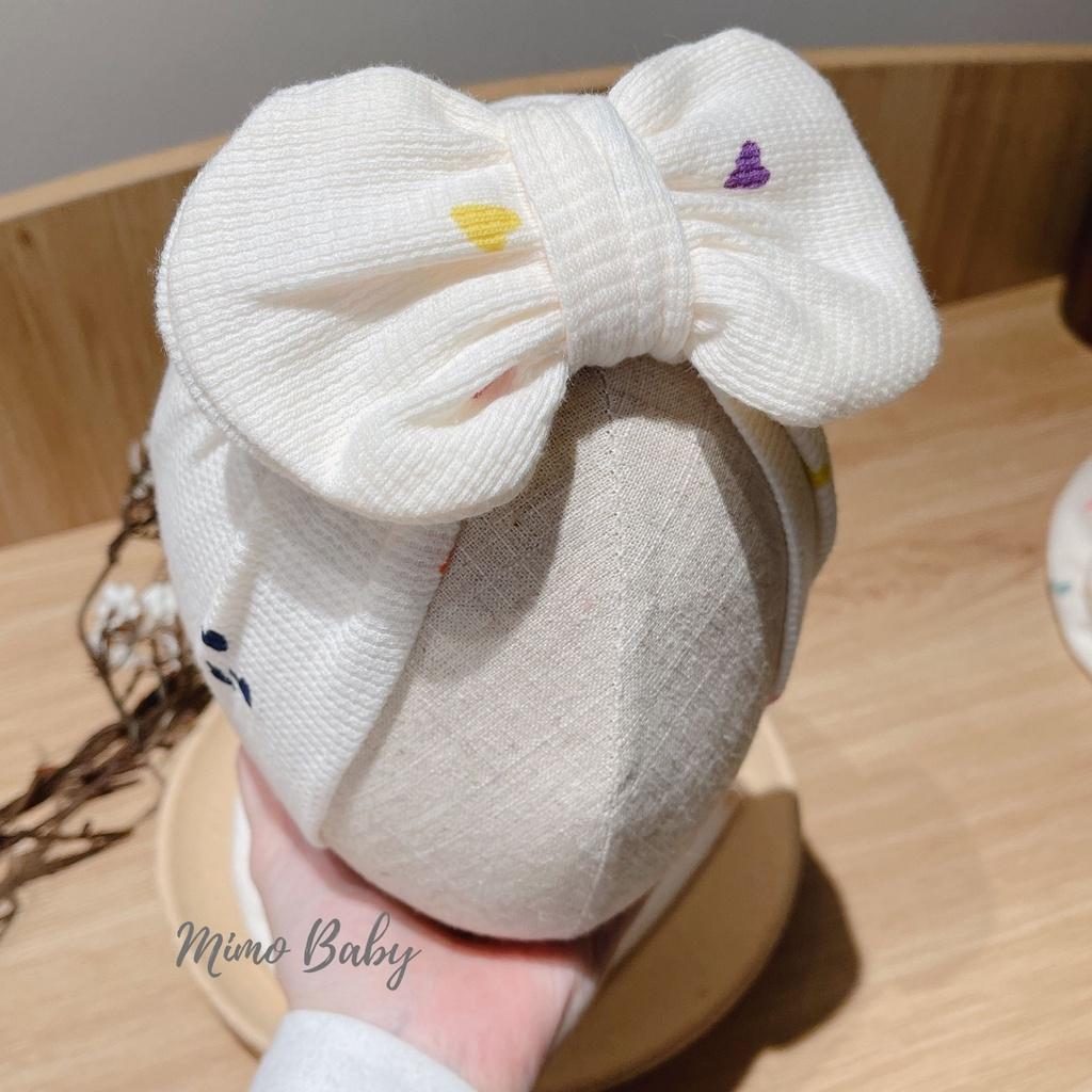 Mũ nón turban nơ cho bé gái 6-10kg Mimo Baby MTB62