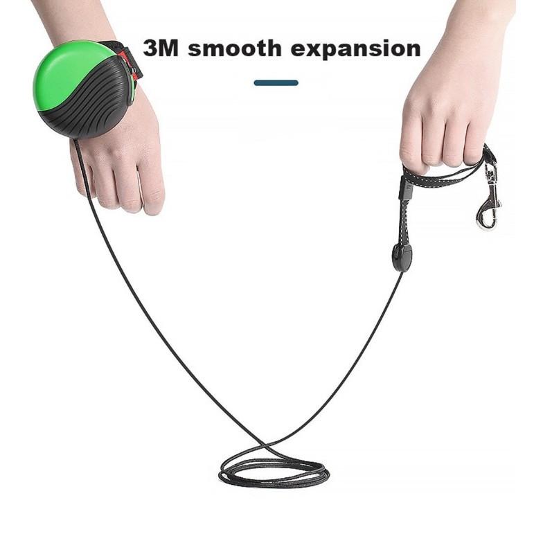 Đồng Hồ đeo tay dắt chó đi dạo co giản thu vào PET LEASH (Xám Đen) - AsiaMart