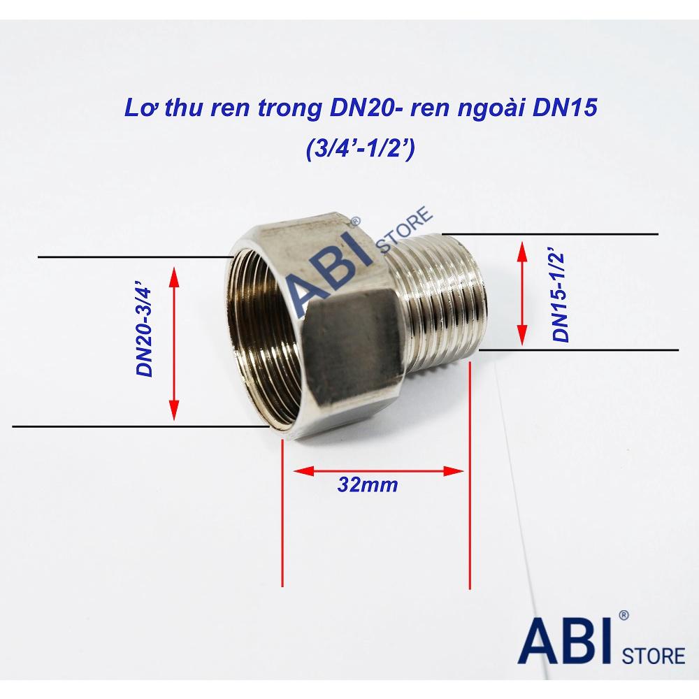 Lơ thu ren trong 27 - ren ngoài 21, lơ inox, chuyển bậc ren, cà rá inox