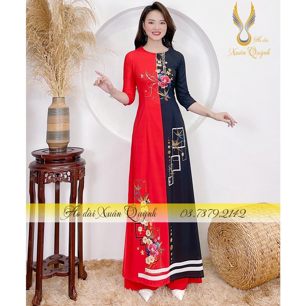 BST Áo Dài Hoa Hồng Sang Trọng, Quý Phái Lụa Habutai Cao Cấp - Áo Dài Xuân Quỳnh