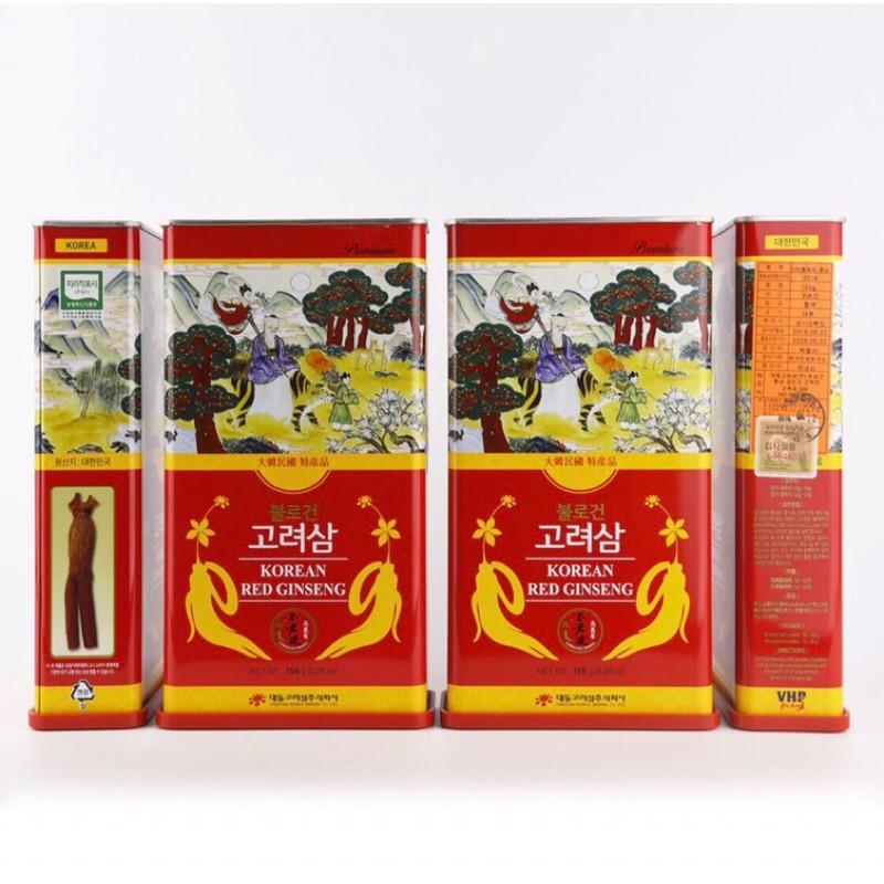 Hồng Sâm Củ Khô Hộp thiếc 150g Daedong Hàn Quốc, hồng sâm khô