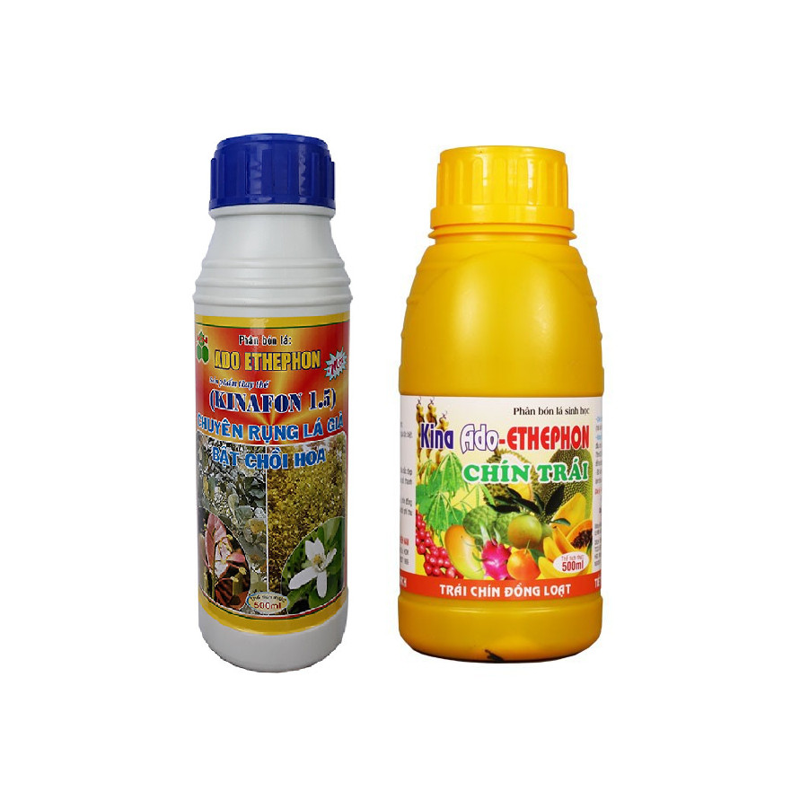 Bộ 2 chai Phân bón lá Ado Ethephon - RỤNG LÁ BẬT CHỒI HOA - CHÍN TRÁI ĐỒNG LOẠT chai 500ml