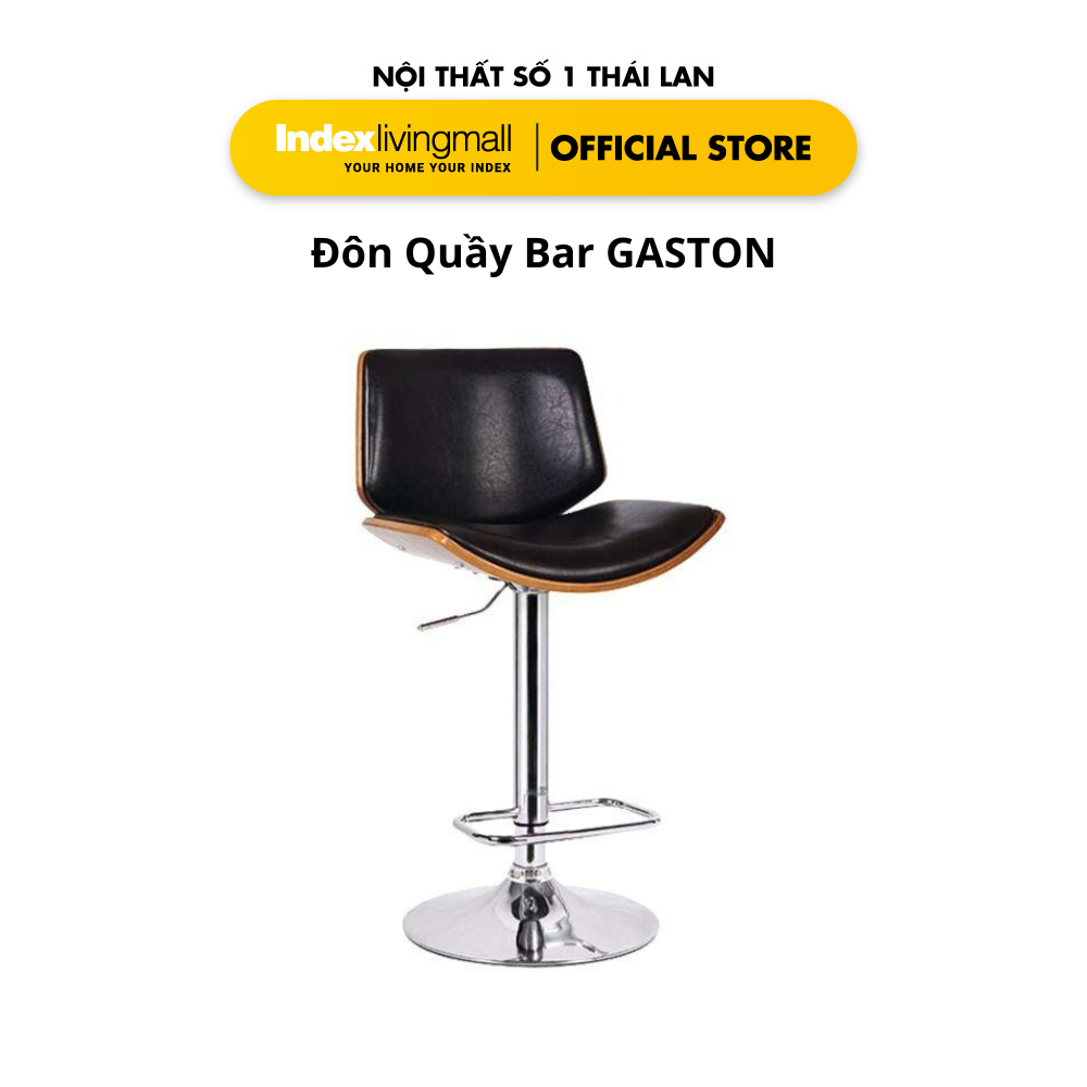 Ghế Đôn Quầy Bar GASTON Có Thể Điều Chỉnh Chiều Cao, Màu Gỗ Tự Nhiên Kết  Hợp Da PVC Cao Cấp | Index Living Mall | Nội Thất Nhập Khẩu Thái Lan