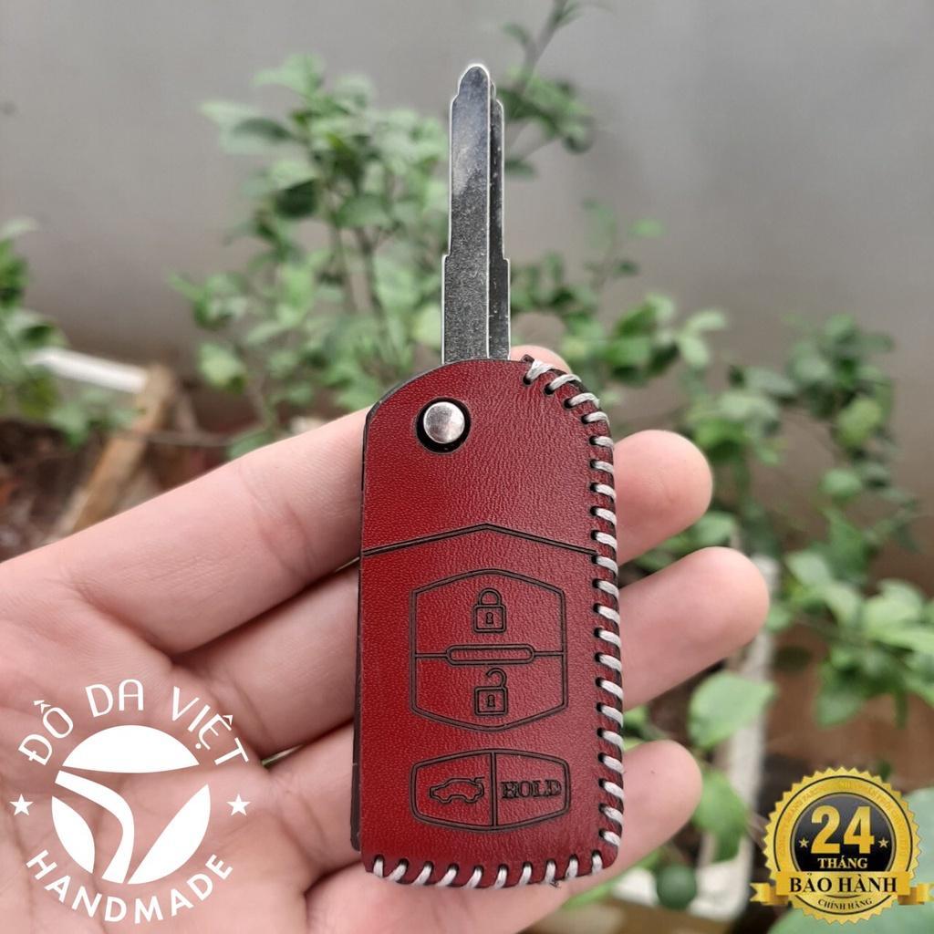 Bao da chìa khóa MAZDA RX-8 CX3 CX5 MAZDA 2 MAZDA 6 MAZDA 5 MAZDA 3 khóa như hình, da bò thật bảo hành 2 năm