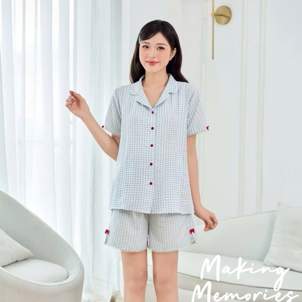 Bộ Đồ Bầu Đùi Chất Đũi Mát Mặc Hè Cho Mẹ Sau Sinh