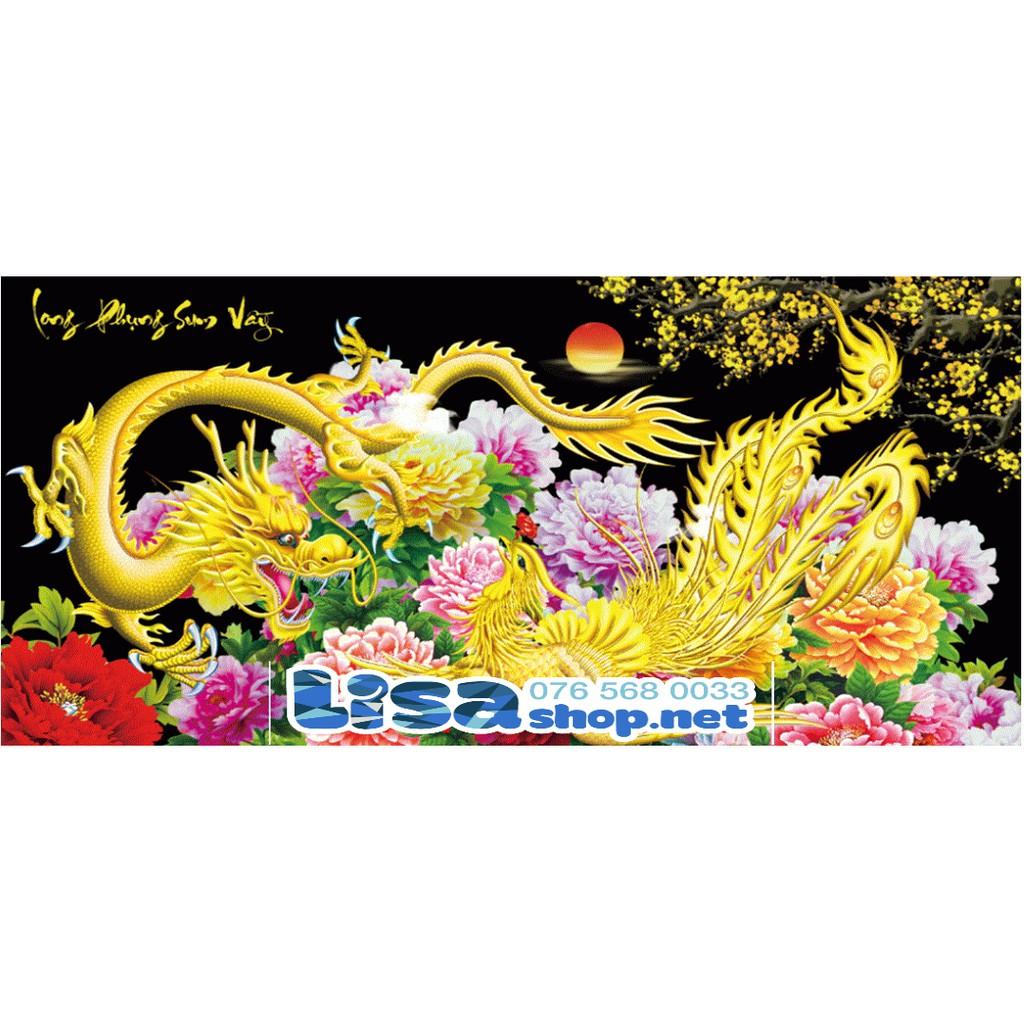 Tranh đính đá LONG PHỤNG SUM VẦY lv240 CHƯA ĐÍNH