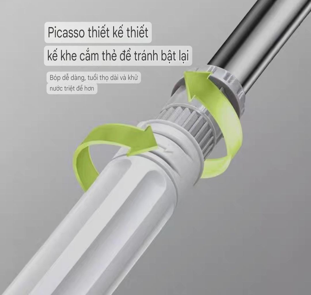 CÂY LAU SỢI VẮT TRỢ LỰC TỰ HÃM THÔNG MINH CÂY LAU MOP SỢI LAU SIÊU THẤM MỀN MẠI VÀ BỀN KHÁNG KHUẨN HÀNG XUẤT KHẨU CAO CẤP - MHW007K65QN