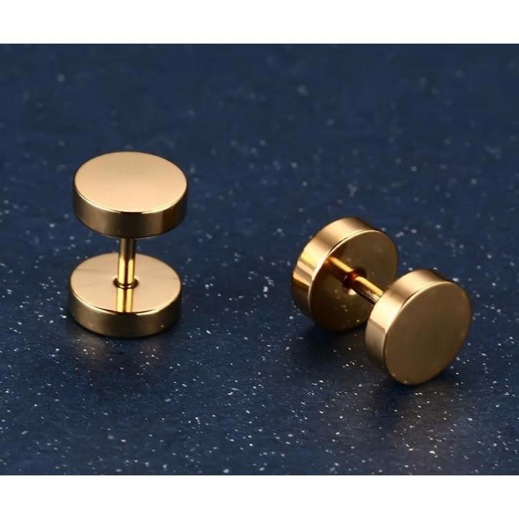 Bông tai inox nam quả tạ BT38 ĐV: 2 chiếc
