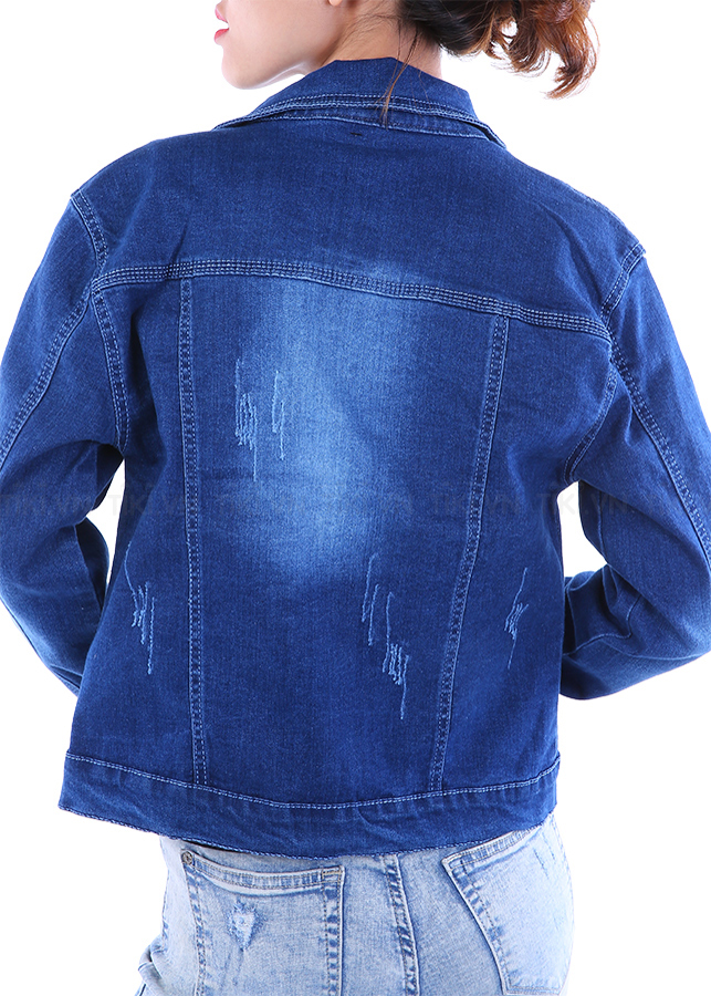 Áo Khoác Jean Nữ Năng Động Cổ Bẻ Đại Hưng Phát 1050 - Xanh Đậm