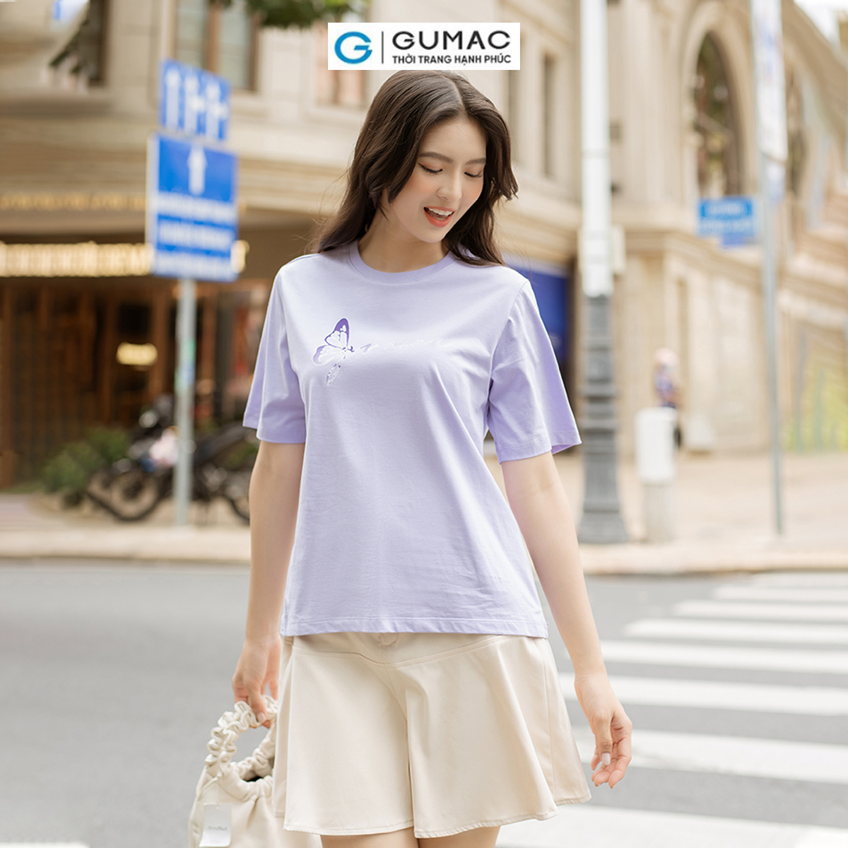 Quần short nữ dáng loe kèm thắt lưng trẻ trung năng động thời trang GUMAC QD07068