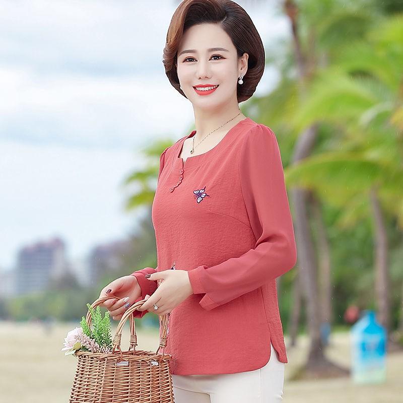 Áo Thun Nữ Trung Niên Dài Tay Thanh Lịch SM09 - Hàng Quảng Châu Cao Cấp