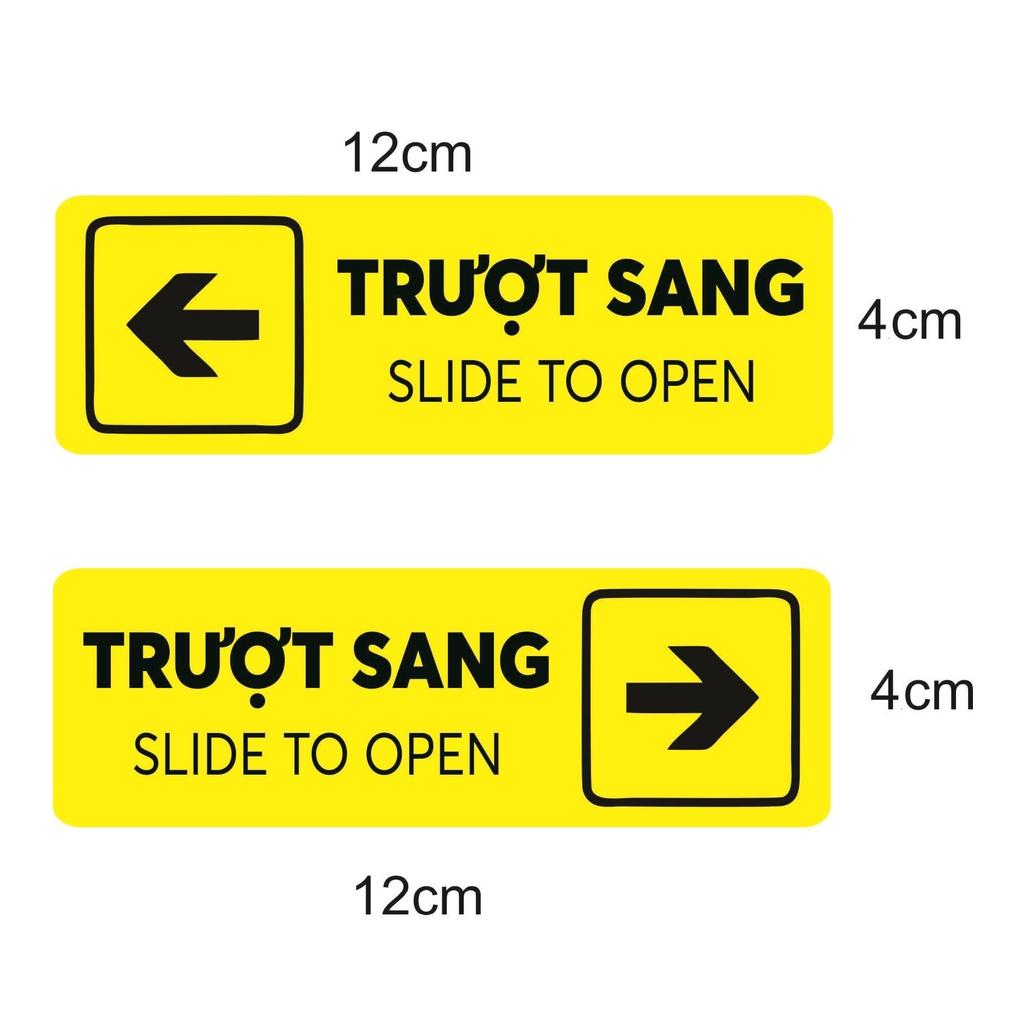 2 Tem Dán Cửa Kính Lùa, Chữ Trượt Sang Hai Bên Trái Phải Cửa Lùa, Cửa Đẩy, Cửa Kéo, Sliding Door. Kingler 5002