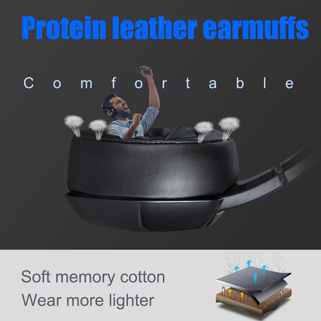Gaming Headset with Microphone RGB Colorful LED Headphone for PS4