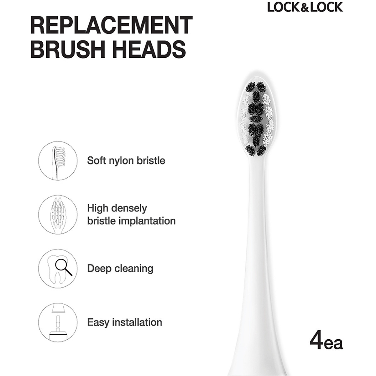 [Made in Korea] Đầu Bàn Chải Điện Electric Toothbrush Heads ENR546WHT (4pcs) - Màu Trắng