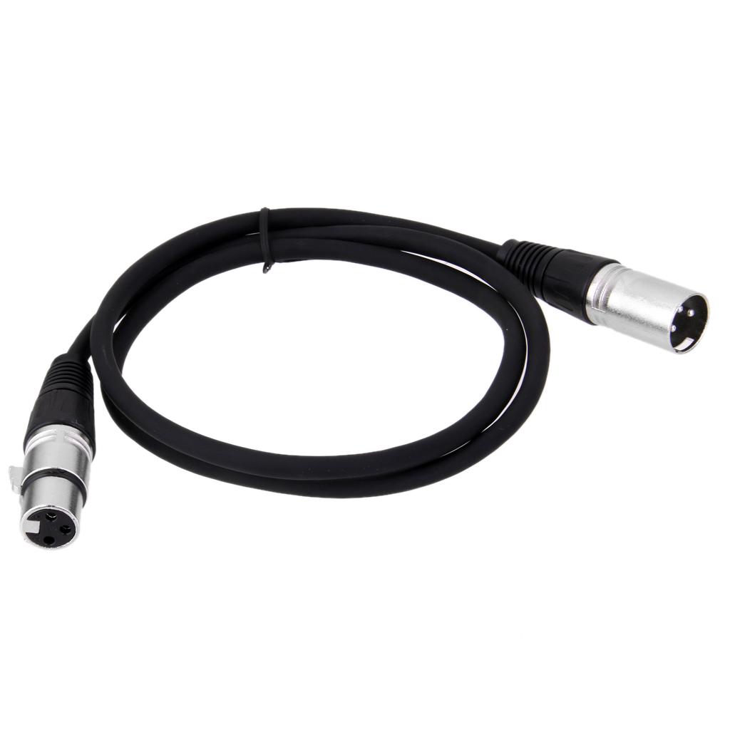 2 X XLR Male Female 3pin MIC Shielded Microphone Audio Cable Plug 0.5M 1M