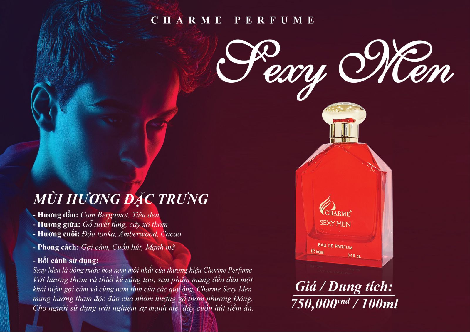 Nước hoa nam Charme Sexy Men 100ml