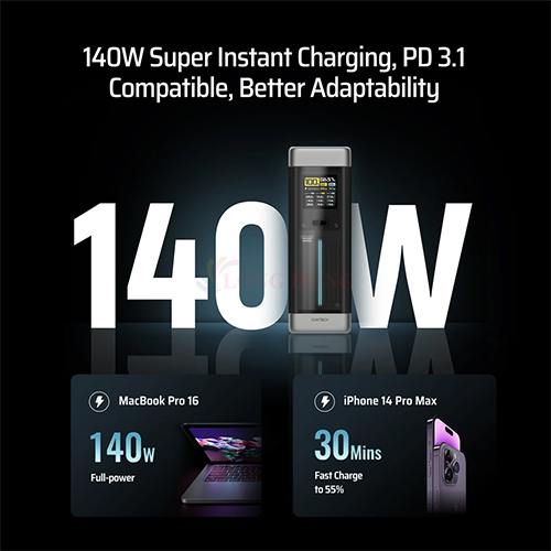 Sạc dự phòng Cuktech 20 Power Bank 1USB 2Type-C 210W 25000mAh P23 - Hàng chính hãng