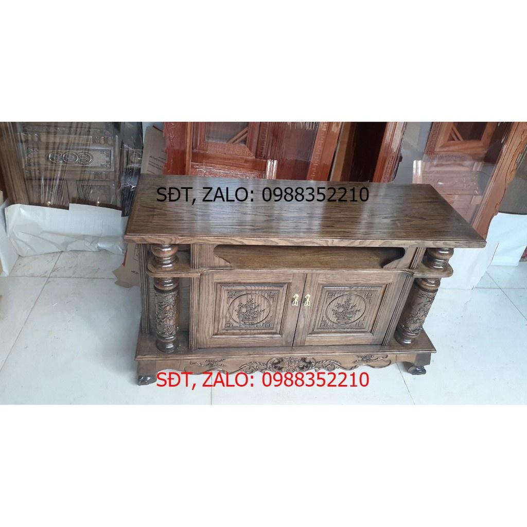 Kệ tivi cột nho Gỗ Sồi Nga cỡ nhỏ từ 1m2 đến 1m6