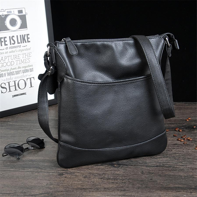 Men'S Casual Shoulder Sling Bag PU Leather