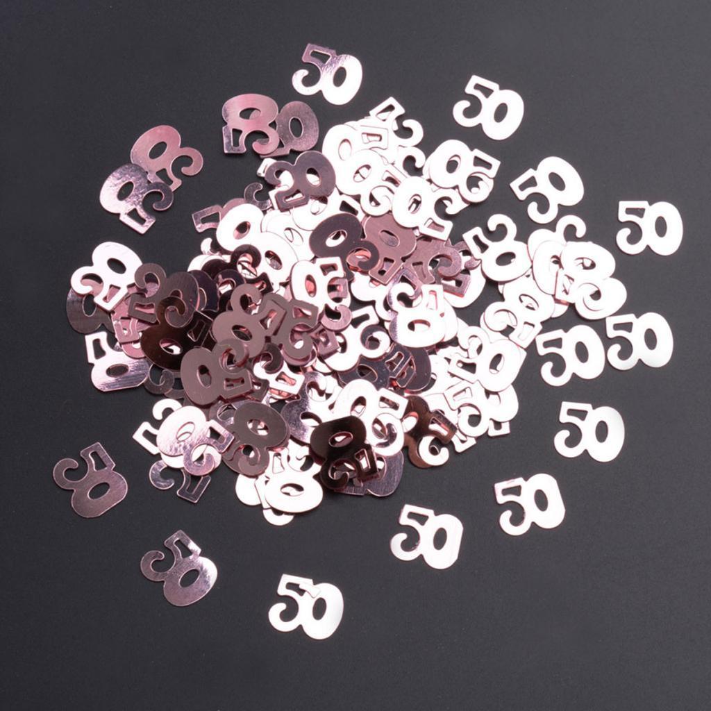 Digital 50 Party Confetti Sprinkles 50th Birthday Rose Gold, Black Gold