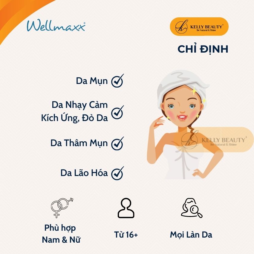 Huyết Thanh Hoa Anh Thảo WELLMAXX - Giảm Sưng Viêm, Ngừa Mụn; Kiềm Dầu, Mờ Thâm Mụn, Sáng Da