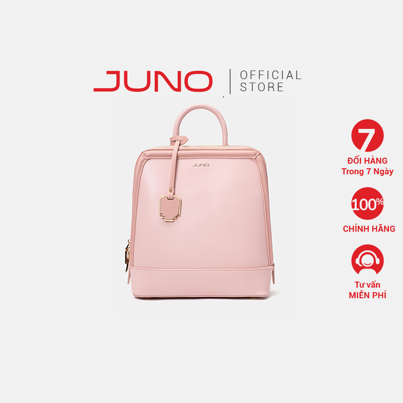 Balo Nữ Thời Trang JUNO Da Trơn Gắn Charm Pixel BL116