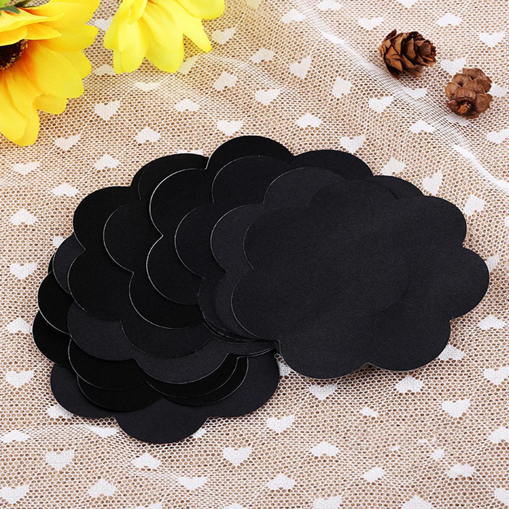 6x20x Nipple Cover Ladies Disposable Invisible Breast Lift Petal Pasties Black