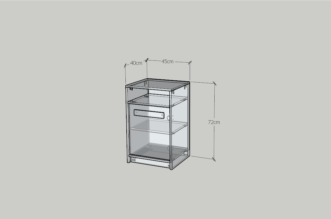 HAPPY FURNITURE , Tủ lưu trữ 1 cửa mở - RUBEL, TCM_222, 45cm x 40cm x 72cm DxRxC