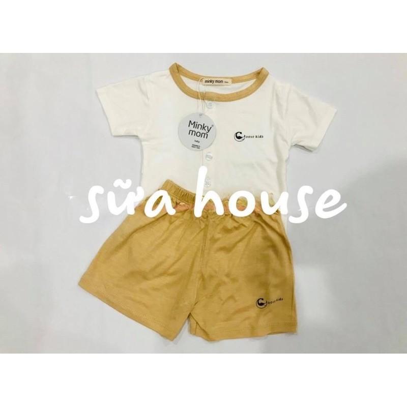 Bộ thun cộc cúc chất co giãn mềm mịn cho bé