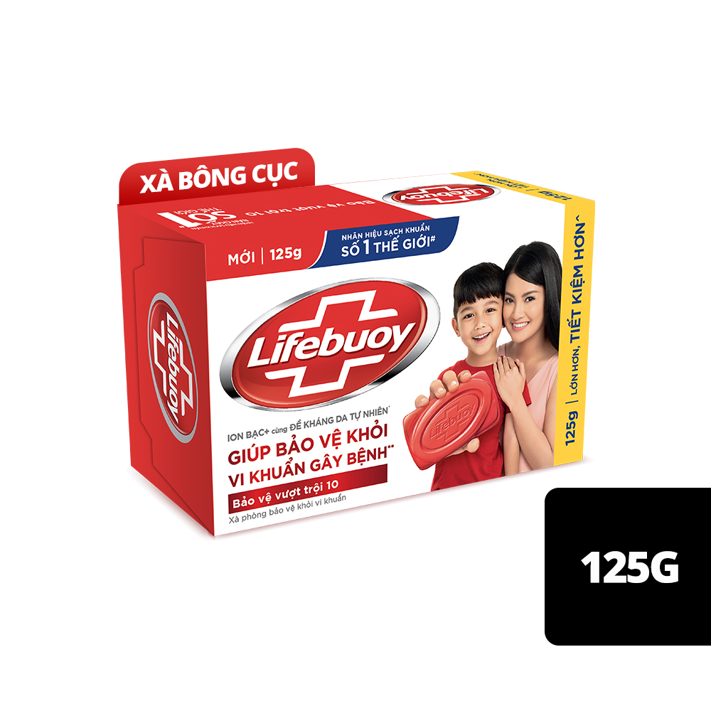 Xà Bông Lifebuoy Bảo Vệ Vượt Trội 10 125G Xà Bông Lifebuoy Bảo Vệ Vượt Trội 10 125G