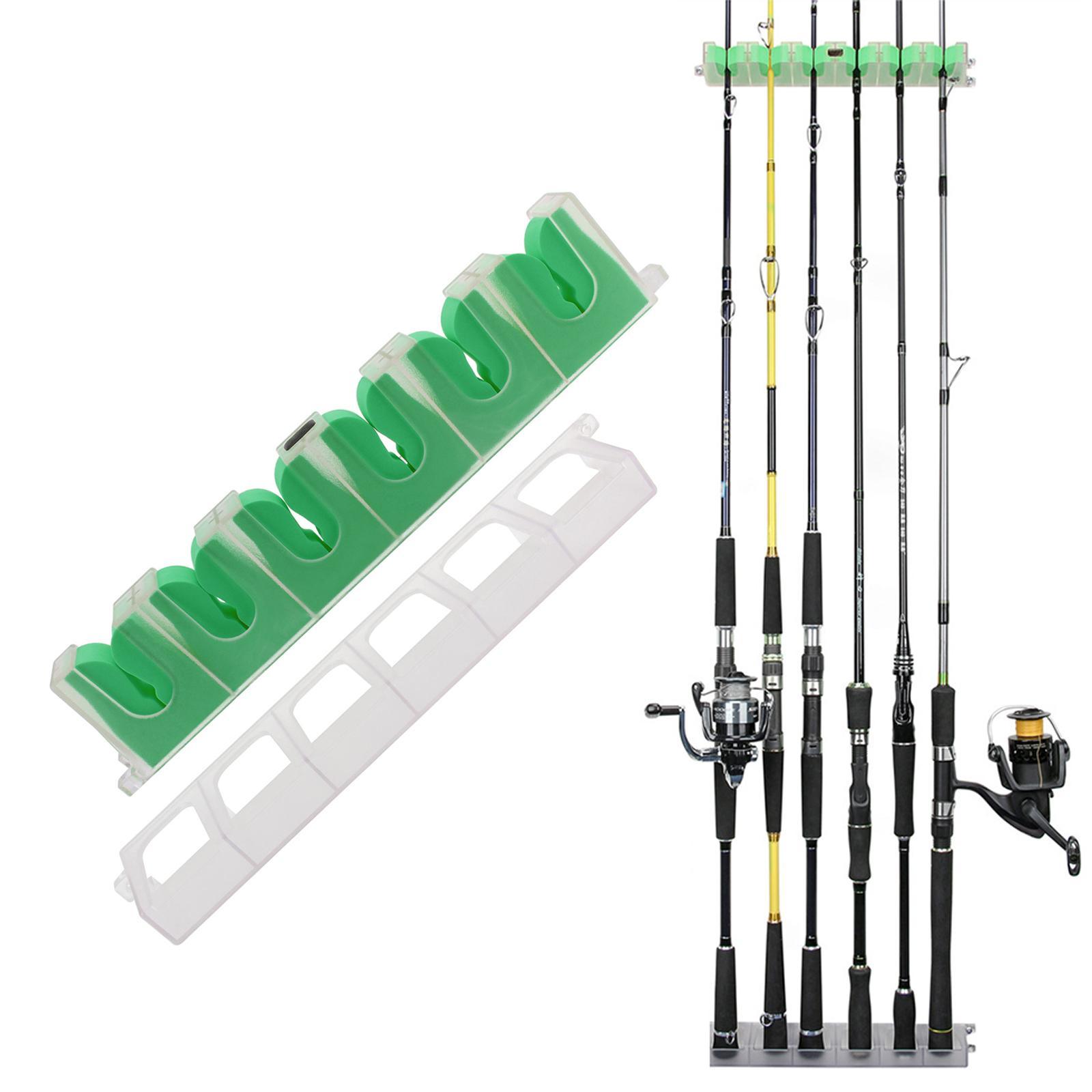 Fishing Rod Rack, Fishing Vertical Horizontal 6 Rod Holder Rack Fishing Pole Support Rod Stand Wall Mount for Fishing Bracket