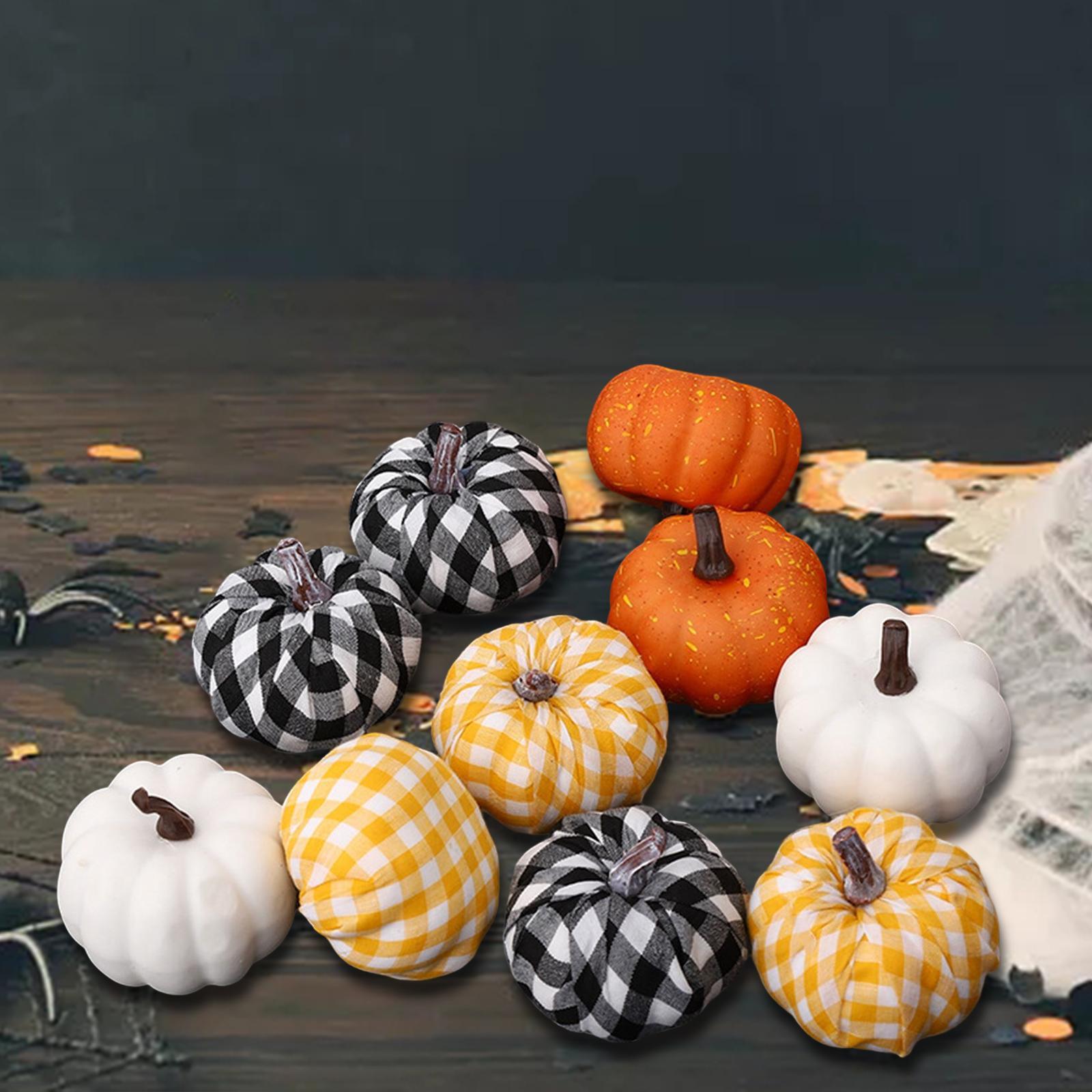 10 Pieces Simulation Pumpkin Decoration Fake Lifelike Props Foam Artificial Pumpkins for Home Outdoor Fireplace ,Thanksgiving Wedding