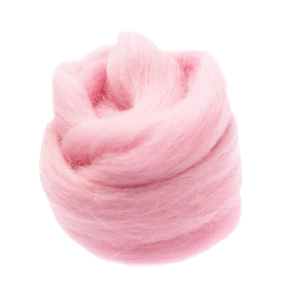 3-5pack Handmade 10g Wool Roving Fibre For Needle Felting Materials Pink 1