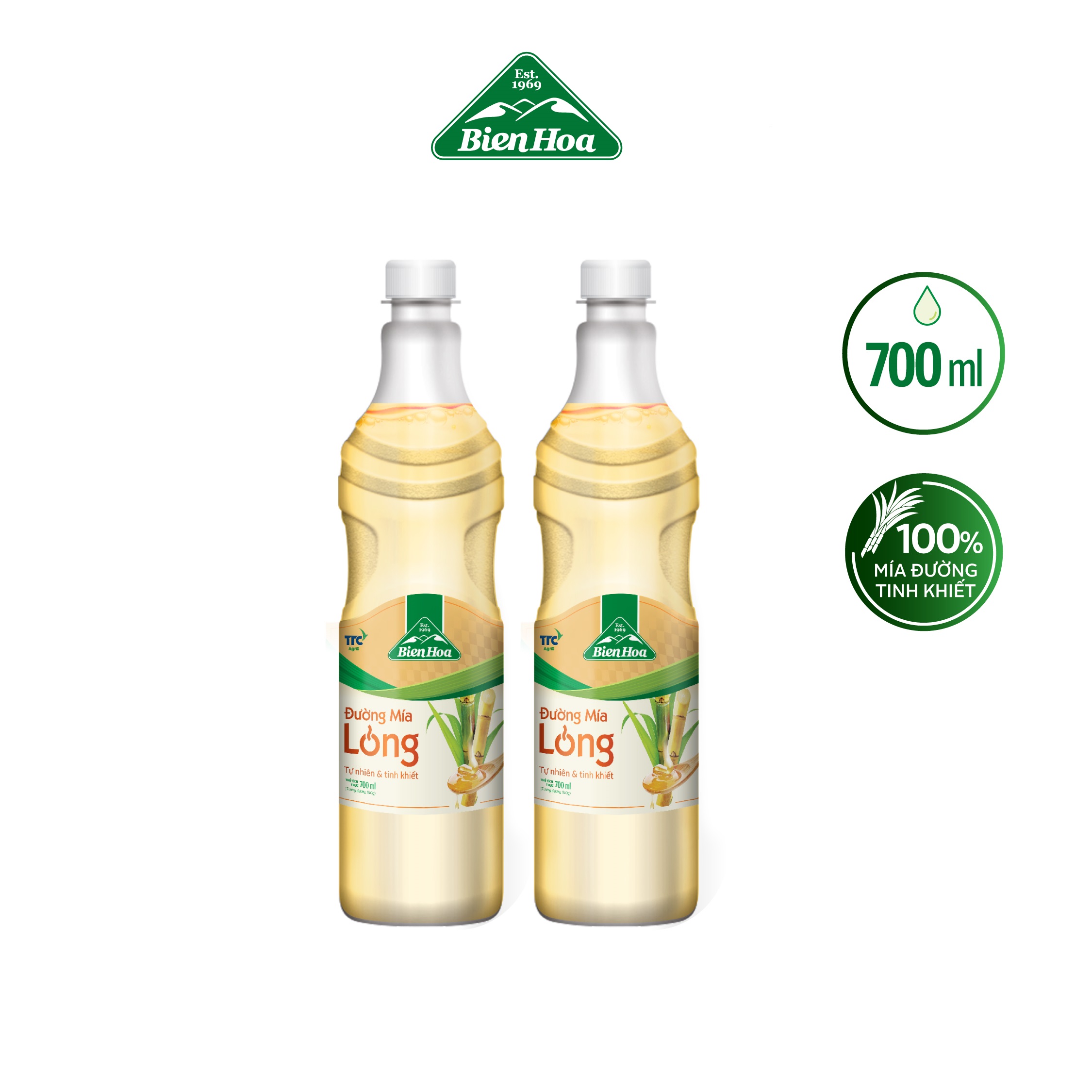 Combo 2 Chai Đường Mía Lỏng Biên Hòa 700ml/Chai